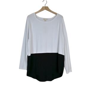Michael Michael Kors Womens XL Black White Collar Block Sweater NEW